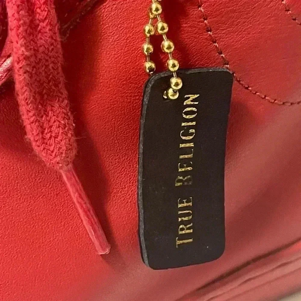 True Religion High Top Leather Sneakers True Red Mens US 9